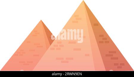 Einfache, farbenfrohe Flachzeichnung des PYRAMIDENKOMPLEXES von GIZEH Stock Vektor