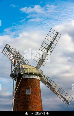 Horsey Windpumpe in der Nähe von Horsey in den Norfolk Broads England Großbritannien gebaut 1912 und in Betrieb bis 1943. Stockfoto