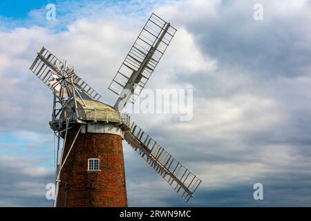 Horsey Windpumpe in der Nähe von Horsey in den Norfolk Broads England Großbritannien gebaut 1912 und in Betrieb bis 1943. Stockfoto