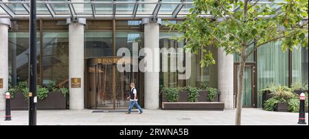 Pan Pacific Luxushotel in einem Bishopsgate Plaza in 150 Bishopsgate, im Finanzviertel der City of London, England. Stockfoto