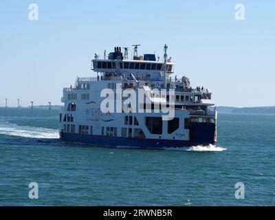 Fähre St Clare auf der Isle of Wight, Ankunft im Hafen von Portsmouth Stockfoto