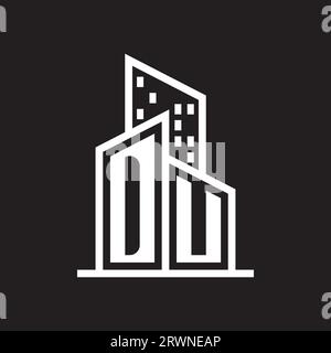 Immobilien-Logo mit Bauart , Immobilien-Logo Stock Vektor Stock Vektor