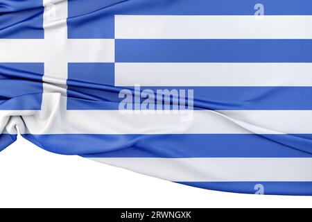 Isolierte Flagge Griechenlands mit nachstehendem Kopierraum. 3D-Rendering Stockfoto
