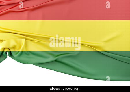 Isolierte Flagge von Bolivien mit Leerzeichen unten kopieren. 3D-Rendering Stockfoto