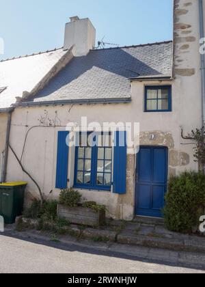 Putzsteinhaus in Kervalet, Bretagne Stockfoto