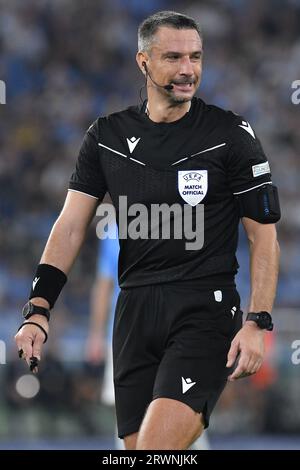 Rom, Latium. September 2023. Schiedsrichter Slavko Vincic während des Champions-League-Spiels zwischen Lazio und Atletico Madrid im Olympiastadion, Italien, 19. September 2023. AllShotLive/SIPA USA Credit: SIPA USA/Alamy Live News Stockfoto