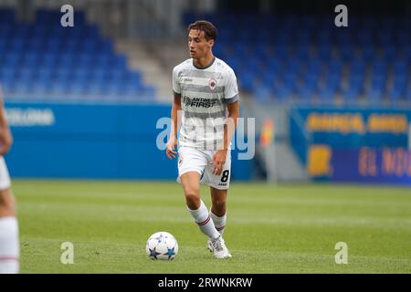 Sant Joan Despi, Spanien. September 2023. Milan Smits (Antwerpen) Fußball/Fußball : UEFA Youth League Gruppe H Spiel zwischen dem FC Barcelona Juvenil Und dem FC Antwerpen U19 2-1 beim Estadi Johan Cruyff in Sant Joan Despi, Spanien. Quelle: Mutsu Kawamori/AFLO/Alamy Live News Stockfoto