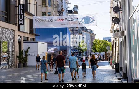 Kopenhagen Jazz Festival. Kopenhagen Straße mit Menschen. Kopenhagen, Dänemark Stockfoto