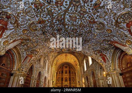 Barocke Kirche Santo Domingo mit aufwändigen Blattgold-Dekorationen, Oaxaca, Mexiko. Stockfoto
