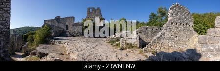 Ruinen in der Altstadt von Dvigrad, Istrien, Kroatien Stockfoto