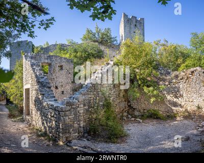 Ruinen in der Altstadt von Dvigrad, Istrien, Kroatien Stockfoto