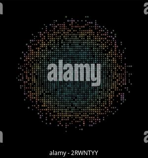 Ansprechender Matrixhintergrund in Pastellfarben. Gitter mit zufälligen alten chinesischen Tangut-Symbolen. Erstaunliche kreisförmige Vektorillustration. Stock Vektor