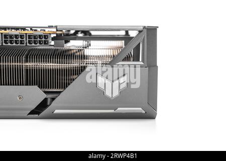 ASUS TUF Gaming Radeon RX 7900 XT Grafikkarte, Studiofoto. Stockfoto