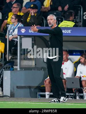 Bern, Schweiz. September 2023. Cheftrainer Marco Rose (Leipzig) während des UEFA Champions League-Fußballspiels zwischen Young Boys und RB Leipzig im Wankdorf-Stadion in Bern, Schweiz. (Daniela Porcelli/SPP) Credit: SPP Sport Press Photo. Alamy Live News Stockfoto