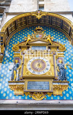 Die Conciergerie-Uhr - die erste öffentliche Uhr in Paris, Frankreich Stockfoto