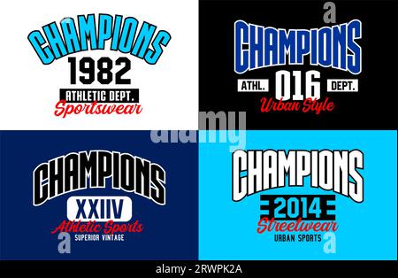 Champion, athletische Abteilung, urbaner Stil, Vintage College für T-Shirt, Poster, Etiketten usw. Vektordesign Stock Vektor