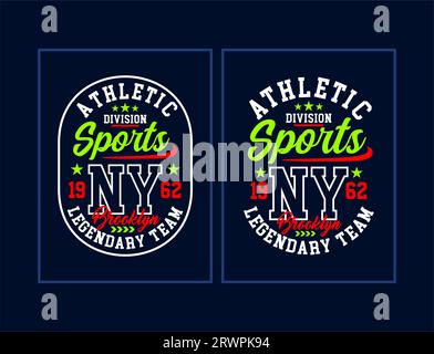 Athletisch, Sport, new york, urbaner Stil, Vintage College für T-Shirt, Poster, Etiketten usw. Vektordesign Stock Vektor