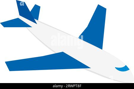 Isometrischer Vektor des Flugzeugsymbols. Großes modernes Passagierflugzeug während des Fluges Symbol. Luftverkehrskonzept Stock Vektor