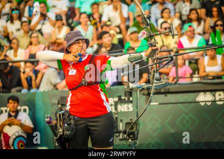 HERMOSILLO, MEXIKO - 9. SEPTEMBER: Alejandra Valencia de Mexico, beim Finale der Bogenschießen-Weltmeisterschaft 2023 am 10. September 2023 in Hermosillo, Mexiko. (Foto von Luis Gutierrez/Norte Photo) Stockfoto