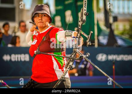 HERMOSILLO, MEXIKO - 9. SEPTEMBER: Alejandra Valencia de Mexico, beim Finale der Bogenschießen-Weltmeisterschaft 2023 am 10. September 2023 in Hermosillo, Mexiko. (Foto von Luis Gutierrez/Norte Photo) Stockfoto