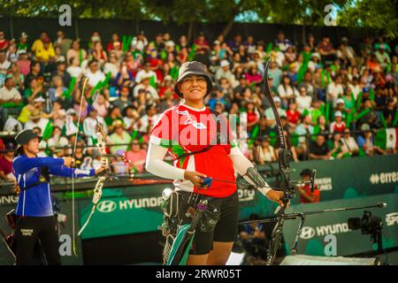 HERMOSILLO, MEXIKO - 9. SEPTEMBER: Alejandra Valencia de Mexico, beim Finale der Bogenschießen-Weltmeisterschaft 2023 am 10. September 2023 in Hermosillo, Mexiko. (Foto von Luis Gutierrez/Norte Photo) Stockfoto