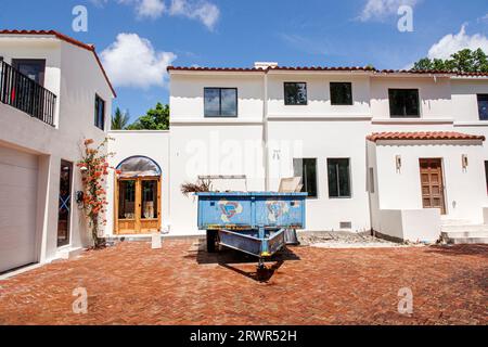 Miami Beach Florida, umgebaut von außen, Gebäude Vordereingang, Wohnhäuser Wohnhäuser, Wohnhaus, unter neuer Baustelle, Gebäude Stockfoto