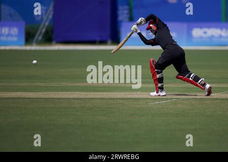 Das Cricket-Spiel der Hangzhou Asian Games beginnt am 19. September 2023 in Hangzhou City in der ostchinesischen Provinz Zhejiang. Stockfoto