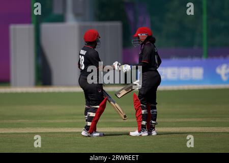 Das Cricket-Spiel der Hangzhou Asian Games beginnt am 19. September 2023 in Hangzhou City in der ostchinesischen Provinz Zhejiang. Stockfoto