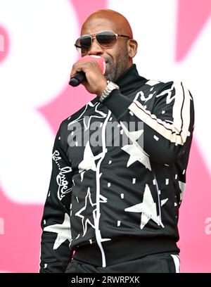 DJ Spoony trat am 17. September 2023 auf dem BBC Radio 2 in the Park in Leicester auf Stockfoto