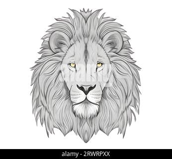 Löwengesichtsskizze im Doodle-Stil Vektor-Illustration. Stock Vektor