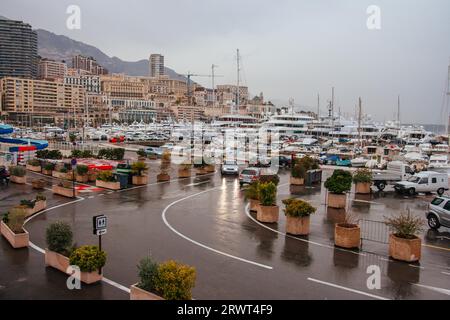 Monte Carlo, Monaco, 7. März 2008: Die berühmten Straßen von Monte Carlo, die Teil der Formel-1-Grand-Prix-Strecke sind Stockfoto