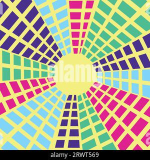 Nahtloser Musterhintergrund in Retro-Farben der 80er und 90er Jahre, geometrischer Stil für Stoffdruck, Papierdruck und Website-Hintergrund, Perspektivenvektor. Stock Vektor