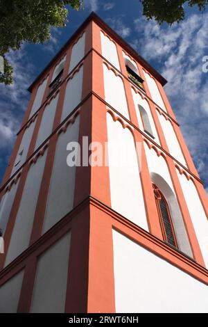 Turm der Nikolaikirche in Siegen, Nordrhein-Westfalen, Deutschland Stockfoto