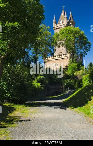 Der Wilhelm-Turm in Dillenburg, erbaut 1872, 1875 zum Gedenken an Wilhelm von Orange, Hessen Stockfoto