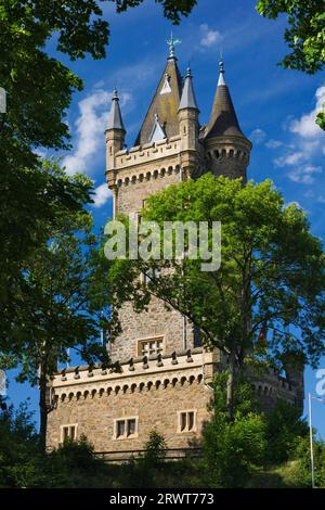 Der Wilhelm-Turm in Dillenburg, erbaut 1872, 1875 zum Gedenken an Wilhelm von Orange, Hessen Stockfoto