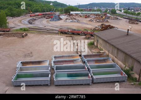 Schrottplatz der Edelstahlwerke Siegen Stockfoto