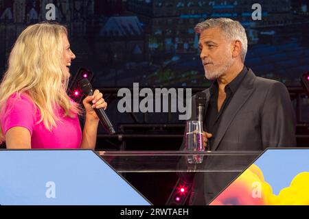 Barabara Schöneberger und George Clooney bei Europas führender Digitalisierungsinitiative DIGITAL X 2023 unter dem Motto „Be digital. Bleib menschlich im Mediapark. Köln, 20.09.2023 Stockfoto