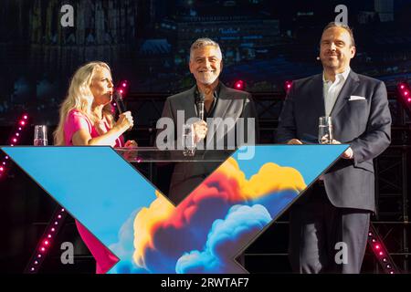 Barabara Schöneberger, George Clooney und Hagen Rickmann bei Europas führender Digitalisierungsinitiative DIGITAL X 2023 unter dem Motto „Be digital. Bleib menschlich im Mediapark. Köln, 20.09.2023 Stockfoto