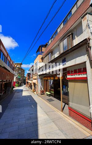 Das Thermalbad in der Nähe des Sasanoyu von Shibu Onsen Stockfoto