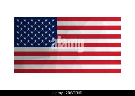 Vektor-isolierte Abbildung. Nationale amerikanische Flagge mit Sternen und Streifen. Offizielles Symbol der USA - Old Glory. Kreatives Design in niedriger Poly-styl-Qualität Stock Vektor