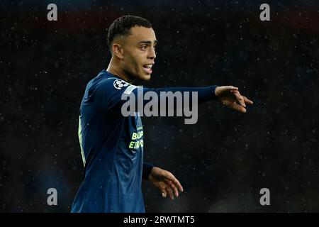 PSV Eindhovens Sergino Dest während des UEFA Champions League Gruppe-B-Spiels im Emirates Stadium, London. Bilddatum: Mittwoch, 20. September 2023. Stockfoto