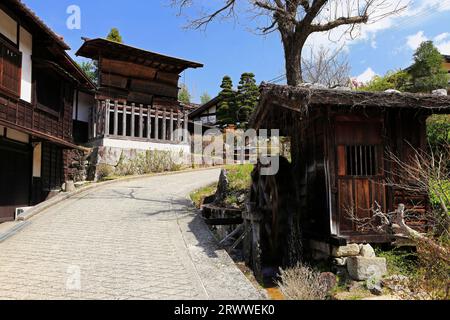 April - Tsumago Yado in spring Stock Photo