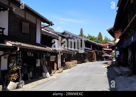 April - Tsumago Yado im Frühjahr Stockfoto