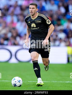 Madrid, Spanien. September 2023. Robin Gosens vom FC Union Berlin spielte während des UEFA Champions League-Spiels der Gruppe C zwischen Real Madrid und Union Berlin am 20. September 2023 im Santiago Bernabeu Stadion in Madrid. (Foto: Cesar Cebolla/PRESSINPHOTO) Credit: PRESSINPHOTO SPORTS AGENCY/Alamy Live News Stockfoto