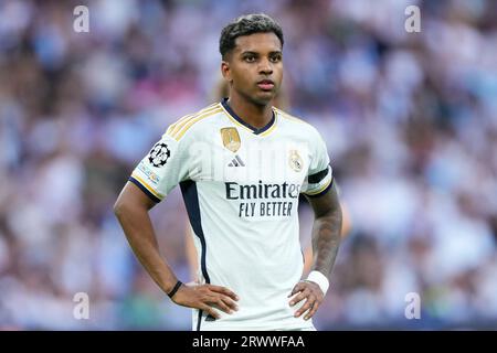 Madrid, Spanien. September 2023. Rodrigo Goes von Real Madrid CF während des UEFA Champions League-Spiels der Gruppe C zwischen Real Madrid und Union Berlin am 20. September 2023 im Santiago Bernabeu Stadion in Madrid, Spanien. (Foto: Cesar Cebolla/PRESSINPHOTO) Credit: PRESSINPHOTO SPORTS AGENCY/Alamy Live News Stockfoto