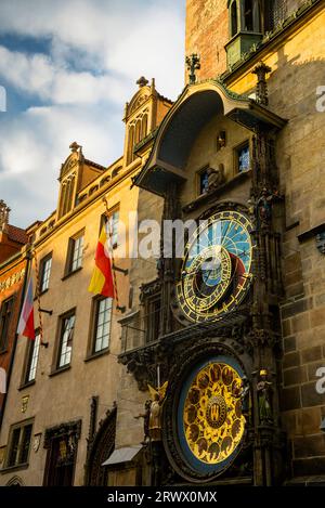 Prager Astronomische Uhr auf dem Altstädter Ring, Tschechien. Stockfoto