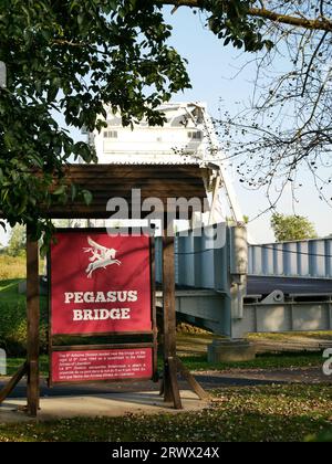 Pegasus-Brücke, Bénouville, Calvados, Basse-Normandie, Frankreich Stockfoto