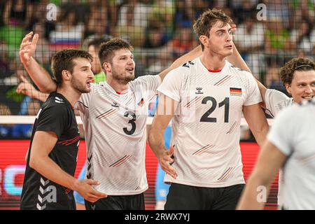 Tobias Krick, Lukas Kampa, Ruben Schott, Julian Zenger (Deutschland). Volleyball-Weltmeisterschaft 2022. Stockfoto