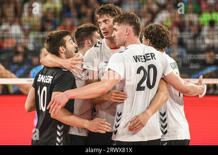 Tobias Krick, Lukas Kampa, Ruben Schott, Julian Zenger, Linus Weber (Deutschland). Volleyball-Weltmeisterschaft 2022. Stockfoto