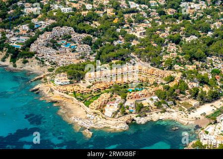 Luftblick, Dorfblick mit Wohnkomplex Club Monte de Oro und Wohnkomplex Valle Doroado, Costa de la Calma, CalviaÃƒÆ’Ã†â Ãƒâ€™Ã¢â Stockfoto